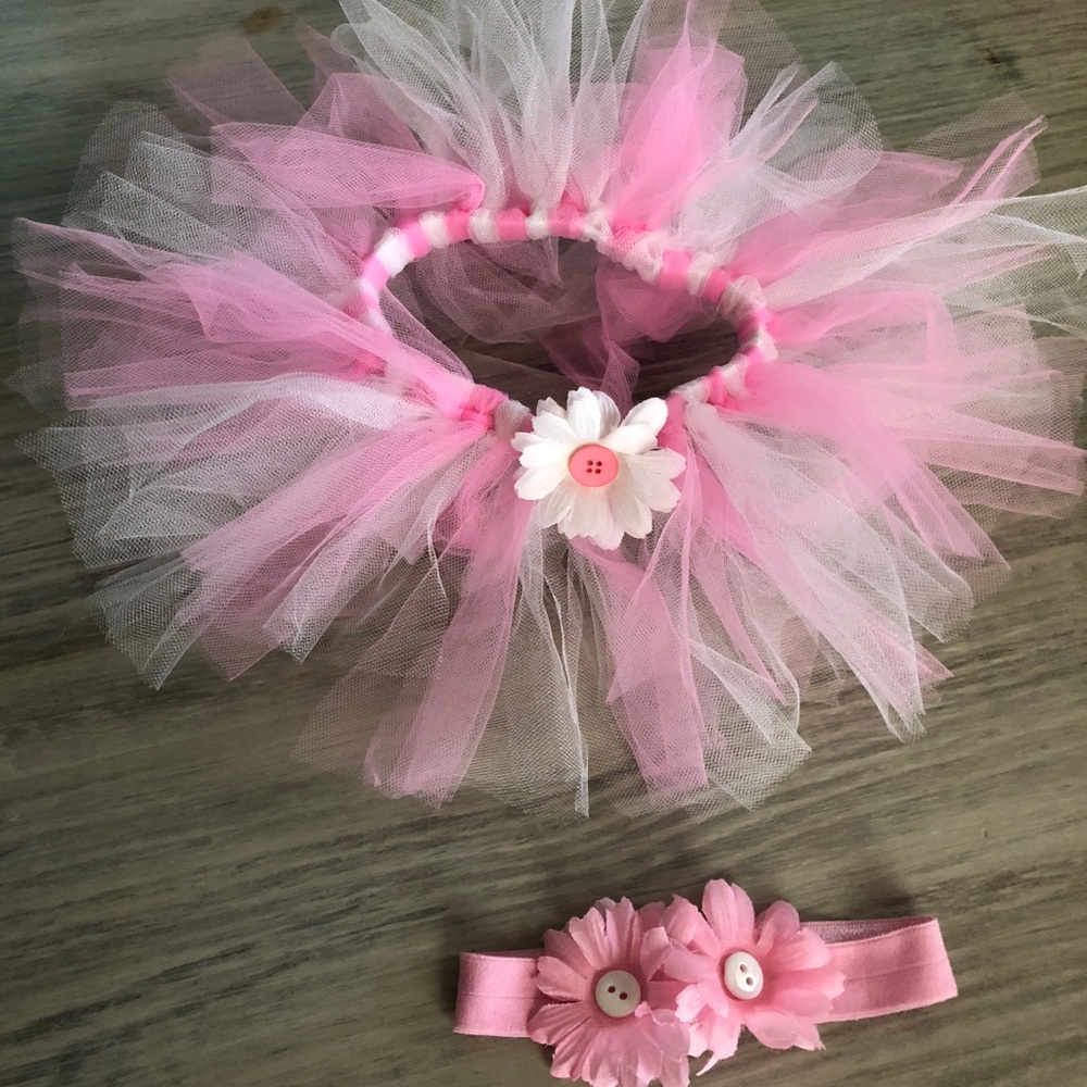 Newborn Girl Photo Prop - Tutu + Headband